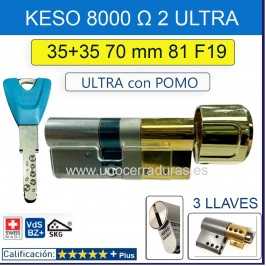 BOMBILLO KESO 8000 Omega2 ULTRA 35+35:70mm POMO ORO 81.F19.080 3 LLAVES