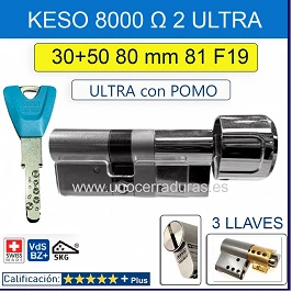 BOMBILLO KESO 8000 Omega2 ULTRA 30+50:80mm POMO CROMO