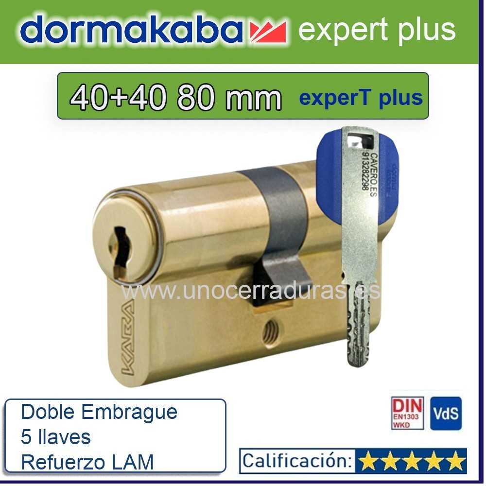 BOMBILLO DORMA KABA ExperT pluS LAM Doble Embrague 40+40 80mm LATON