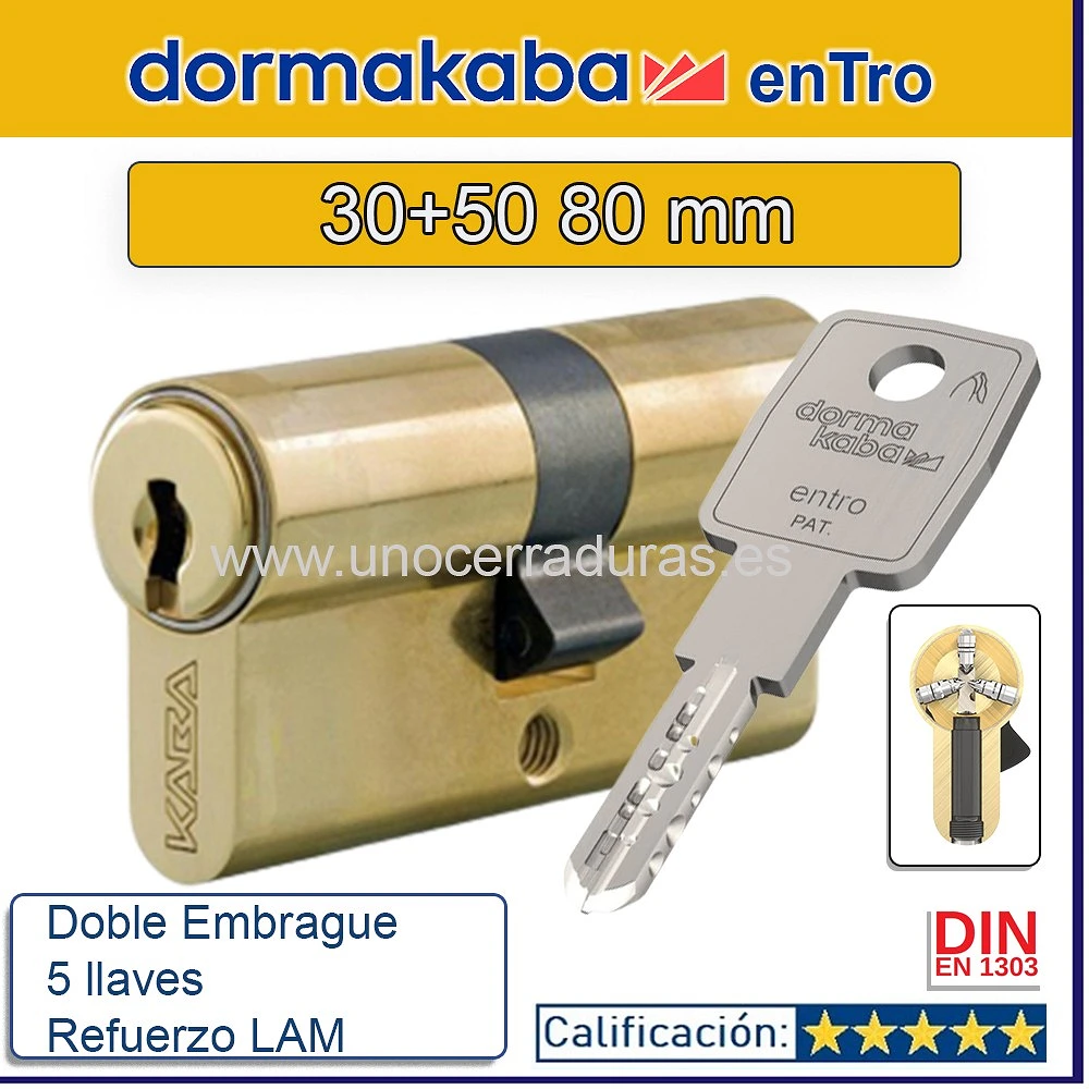 CILINDRO KABA ENTRO 30+50 80mm LATON LAM DOB.EMBRAGUE