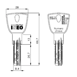 LLAVE ORIGINAL ISEO R9 PLUS