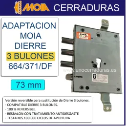 CERRADURA ACORAZADA DIERRE 3 BULONES 73 mm EUROPERFIL 664/371/DF