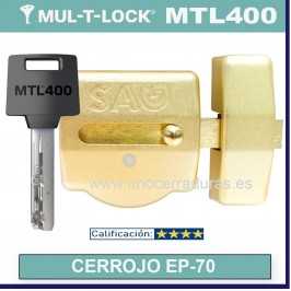 CERROJO SAG EP70 MULTLOCK MTL400 ORO 5 LLAVES