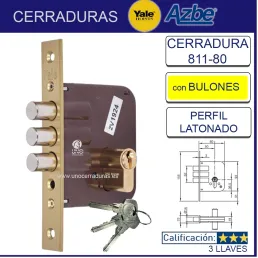 CERRADURA YALE-AZBE 811 SIN RESBALON 811 BC 60
