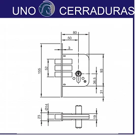 CERRADURA YALE-AZBE 811 SIN RESBALON 811 BC 60