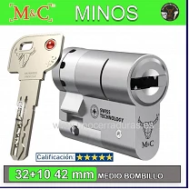 CILINDRO M&C MINOS 32+10 42mm CROMO 5 LLAVES
