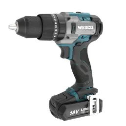 TALADRO PERCUTOR WESCO 18V, 60NM 2 BAT 2.0 AH Y CARGADOR