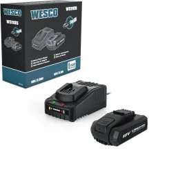 WESCO BATERIA 18 V + CARGADOR 2.0 Ah uno cerraduras
