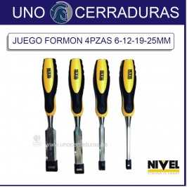 JUEGO FORMON 4PZAS 6-12-19-25MM UNO CERRADURAS