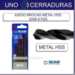 JUEGO BROCAS METAL HSS IZAR 6 PZS UNO CERRADURAS