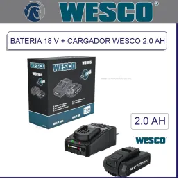 WESCO BATERIA 18 V + CARGADOR 2.0 Ah uno cerraduras