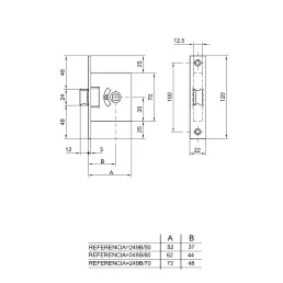 PICAPORTE CVL 249-B/2 50 MM...