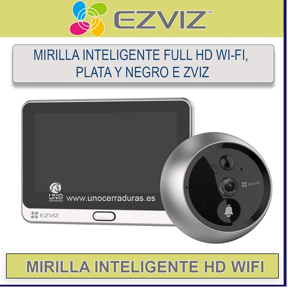 MIRILLA INTELIGENTE FULL HD WI-FI, EZVIZ PLATA Y NEGRO