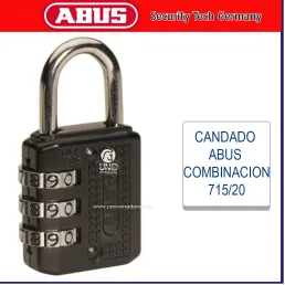 CANDADO COMB. 20MM NE CANDADO SEG 20MM COMB. ABUS NE PROGRAMABLE 715/20 BLACK