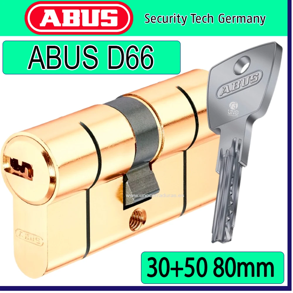 ABUS Cilindro Per Porte 39511: Ottone Opaco 30x60 Mm, 5 Perni, 3 Chiavi Paracentriche, Antigrimaldello