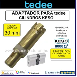 ADAPTADOR EUROPERFIL TEDEE CILINDRO KESO 30 mm