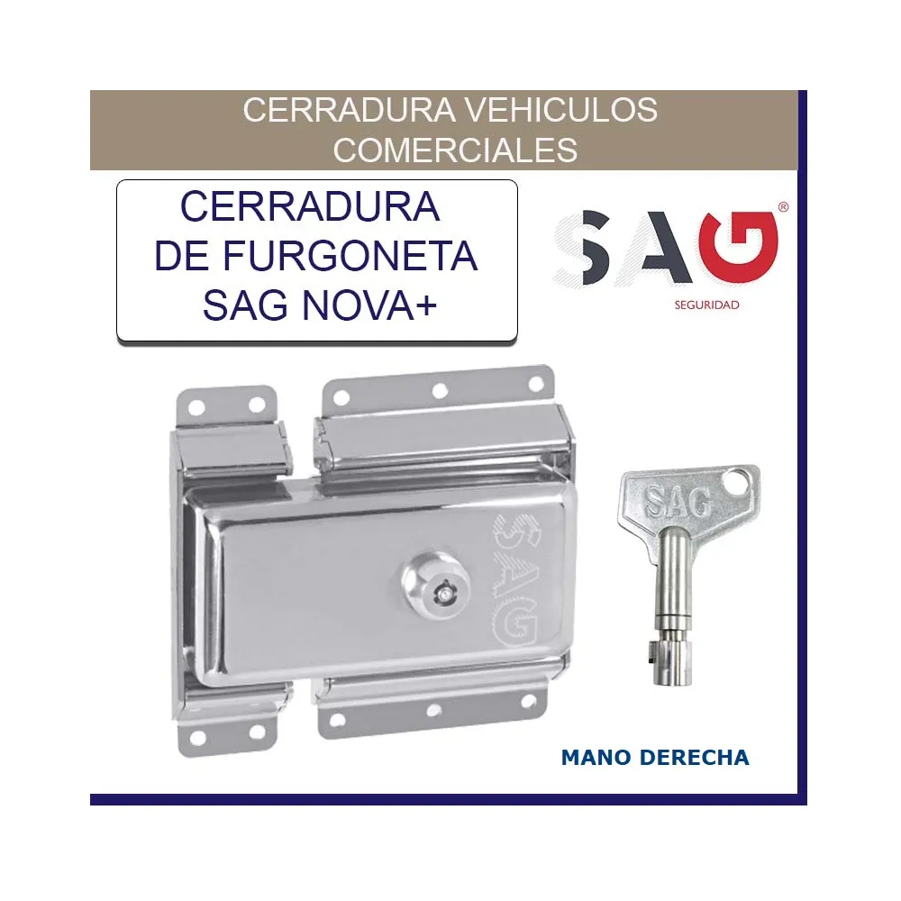 CANDADO SAG FURGONETA IN. INOX NOVA+ MANO REFUERZO PIEDRA