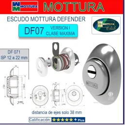 ESCUDO DEFENDER DF07 1 GRADO I 12 A 22 MM CROMO MOTTURA