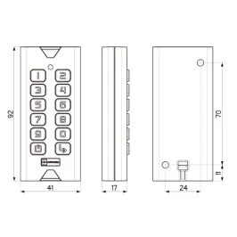 TECLADO SUPERFICIE PILAS...