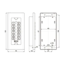TECLADO EMPOTRADO PILAS...
