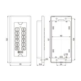 TECLADO EMPOTRADO PILAS...