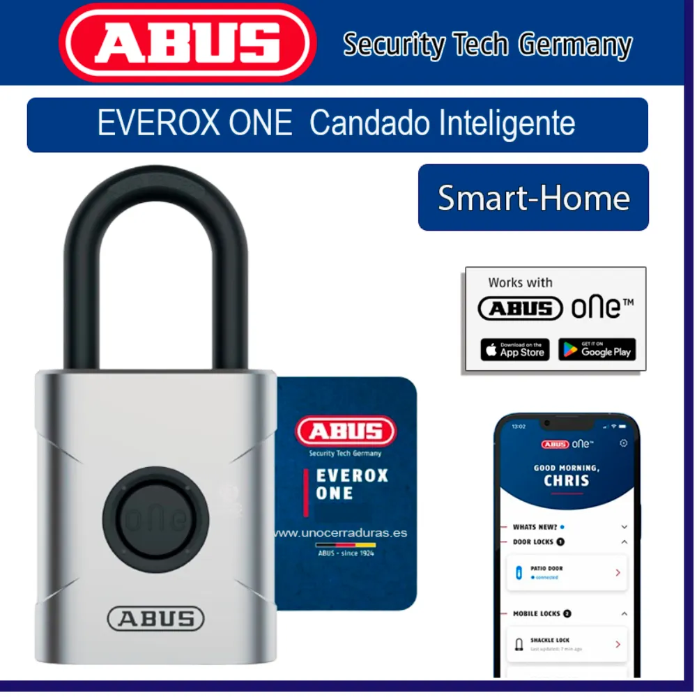 ABUS ONE EVEROX ONE CANDADO INTELIGENTE 61/45 MM SMART HOME