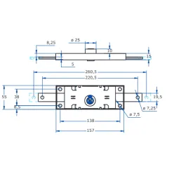 CERRADURA PERS CENTRAL AGA LAT 195 P1950P000