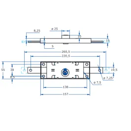 CERRADURA PERS CENTRAL AGA LAT 195 P1950P000