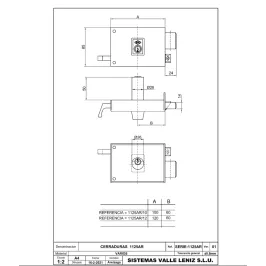 CERRADURA SOBR. 125AR 100MM E- CERRADURA SOBR. 125AR 100MM E-60MM PIC/PAL IZQ NIQUEL CVL 12