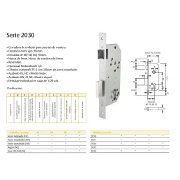 CERRADURA TESA 2030 ENTRADA...