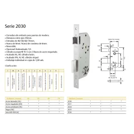 CERRADURA TESA 2030 ENTRADA...