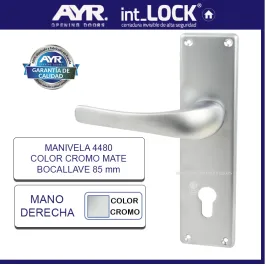 MANIVELA 4480 DERECHAS CROMO MATE BOCALLAVE 85 mm