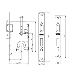 CERRADURA EMBUTIR 2501...