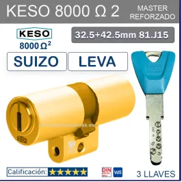 BOMBIN CILINDRO KESO 8000 OMEGA2 SUIZO MASTER SUIZO 32.5+42.5 ORO 3 Llaves.