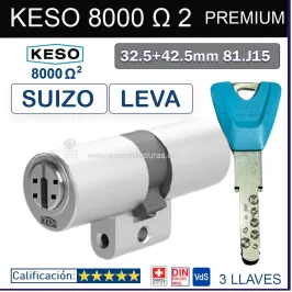 CILINDRO SUIZO KESO 8000 Omega 81.K15 PREMIUM 32.5x 42.5 3 Llaves