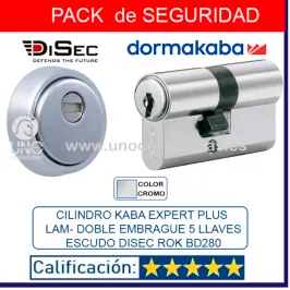 CILINDRO KABA experT pluS 30+30 60mm con Escudo DISEC BD280ROK