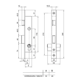 CERRADURA CVL 1984/5 DE 20 CL.