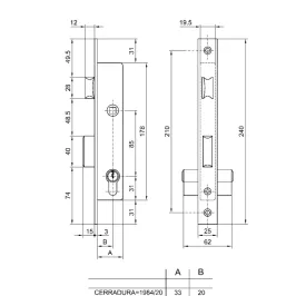 CERRADURA CVL 1984/5 DE 20 CL.