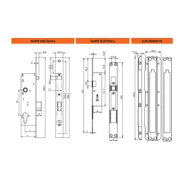 CERRADURA ELEC DORCAS DUO 5601 E:30 INOX CERRADURA ELEC DORCAS INOX DUO 30/85 56008