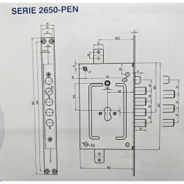 CERRADURA CR 2650 PEN ACORAZADA S/BOMBIN
