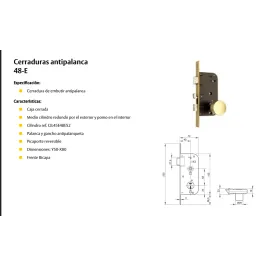 CERRADURA AZBE YALE 48E...