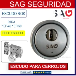ESCUDO ROK PARA CERROJO SAG EP40 EP50 CROMO