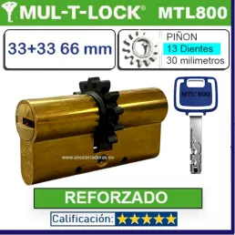CILINDRO MTL800+ 33+33 66mm MULTLOCK MTL800 ORO 13 DIENTES REFORZADO