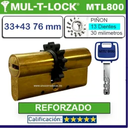 Cilindro MT5+ 33+43 76mm MULTLOCK MTL800 13 DIENTES Reforzado ORO