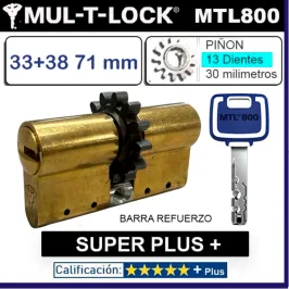 Cilindro MT5+ 33+38 71mm MULTLOCK MTL800 SUPER Plus 13 DIENTES Reforzado LATON