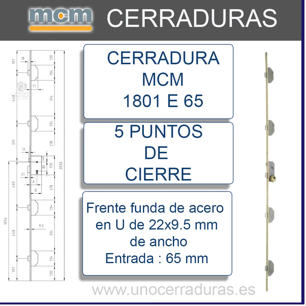 CERRADURA MCM 1801-5-65/5 PUNTOS CERRADURA MCM 1801-5-65/5 PUNTOS