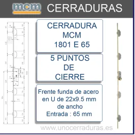 CERRADURA MCM 1801-5-65/5 PUNTOS