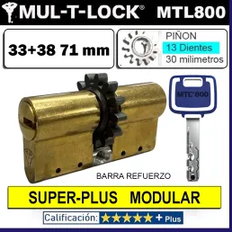 Cilindro MT5+ 33+38 71mm MULTLOCK MTL800 SUPER Plus 13 DIENTES Reforzado ORO MODULAR