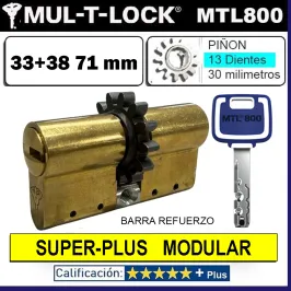 Cilindro MT5+ 33+38 71mm MULTLOCK MTL800 SUPER Plus 13 DIENTES Reforzado ORO MODULAR