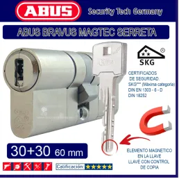 CILINDRO ABUS BRAVUS MAGTEC SERRETA 30 30 MAGNETICO CROMO